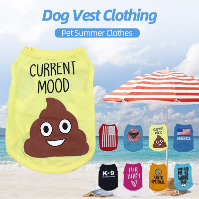 

Dog Shirt Dog T-Shirts Dog Summer Clothes Printed Pet Vest Clothing Party Apparels Pet Summer Clothes for Small Puppy Dogs Cats Su