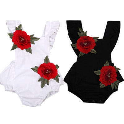 

US Newborn Baby Girls 3D Flower Summer Clothes Romper Jumpsuit Bodysuit Sunsuit
