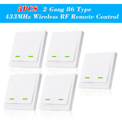 

5PCS eWeLink Push Button Wall Light Switch Remote Controller 3 Gang 86 Type ONOff Switch Panel 433MHz Wireless RF Remote Control