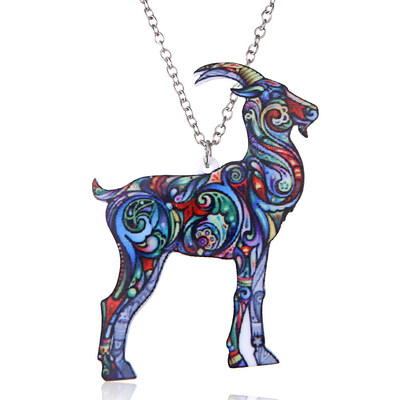 

Acrylic Animal Necklace Pet Cat Dragon Pig Bird Wolf Horse Fish Dog Necklace Women Bohemia Jewelry Pendant Ethnic Long Necklace