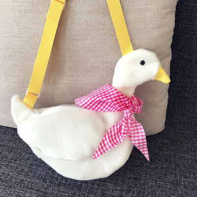 

New Bags For Women Fashion Handbags Cute Girls Plush Duck Sweet Plush Ribbons Shoulder Bag Cartoon Duck Crossbody