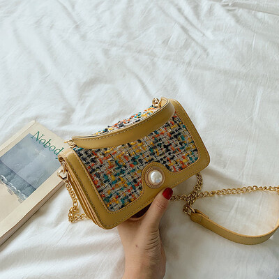 

2019 Fashion Pearl Muticolor Leather Tote Bags for Women Luxury Handbags Women Bags Designer Chain Shoulder Crossbody Bag Female