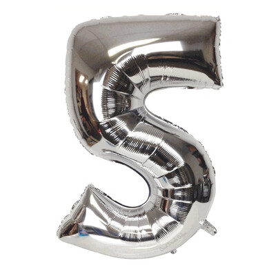 

FUNNYBUNNY 40" Number 0-9 Thickening Silver Foil Air-filled Helium Mylar Balloons for Birthday & Party & Wedding Anniversary