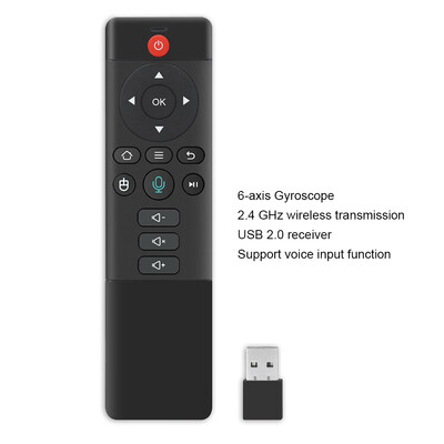 

24GHz Wireless Fly Air Mouse Voice Remote Control with Microphone 6-axis Gyroscope IR Learning for Android TV BOX PC