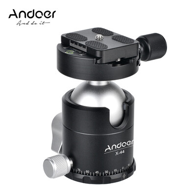 

Andoer X-44S Aluminium Alloy Ballhead Ball Head Tripod Head Monopod Head Panoramic Ballheads with Quick Release Plate 14 Inch Scr