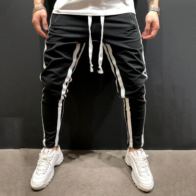 

Gobestart Fashion Mens Casual Solid Loose Patchwork Sweatpant Trousers Jogger Pant