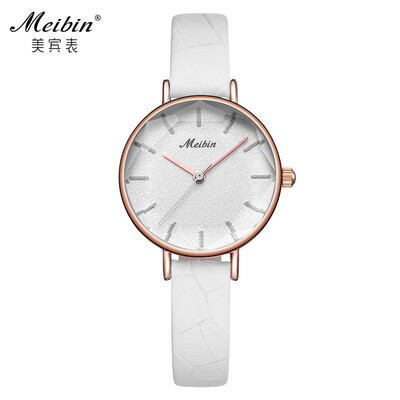 

Meibin meibin watch ladies students Korean version of the simple fashion trend waterproof small fresh belt quartz watch
