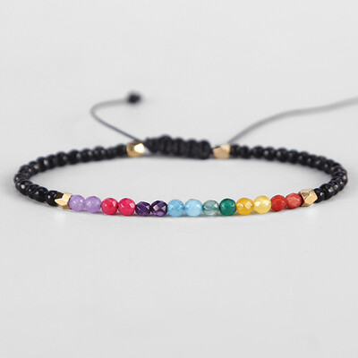 

7 Colors Bracelet Crystal Yoga Seven Chakras Healing Balance Bracelet For Women Reiki Prayer Stones
