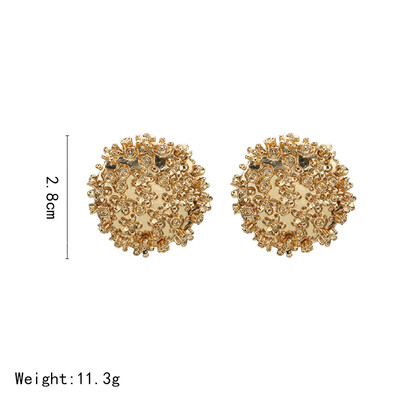 

New Gold Metal Earrings For Women Girls Round Geometric Earring Indian Accessories Female Vintage Circle Brincos Fashion jewelry