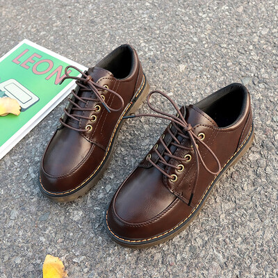 

2019 new small leather shoes women spring British retro students Korean version of Joker academic style flat ins soft shoes