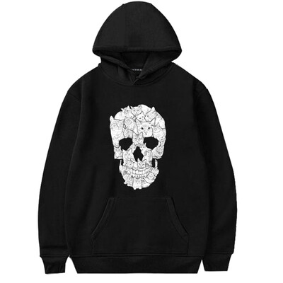 

goldstrings Womens Casual Skull Graphic Pullover Hoodie Punk Retro Sweatshirts Halloween Sweater