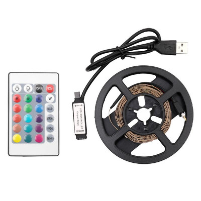 

3528 RGB Light 5V 1M USB LED Strip Light Flexible Non-Waterproof Home Party Decoration With Remote Control