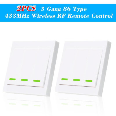 

5PCS eWeLink Push Button Wall Light Switch Remote Controller 3 Gang 86 Type ONOff Switch Panel 433MHz Wireless RF Remote Control