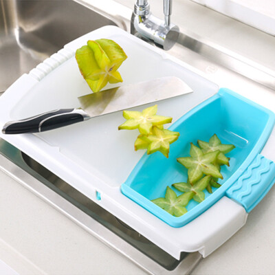 

Toponeto Kitchen Drain Cutting Board Storage Drain 3-in-1Household Food Supplement Board