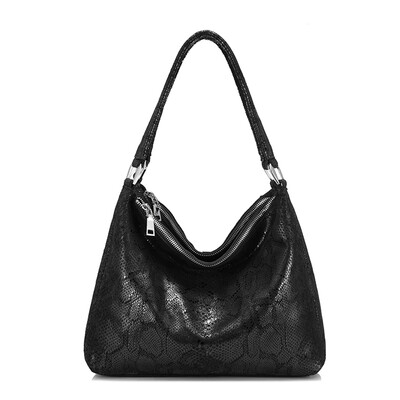 

REALER women bag ladies handbags genuine leather shoulder bag high quality female tote bag serpentine prints with zipper 2019