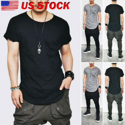 

US 2019 Mens Slim O Neck Tee Muscle Fashion Blouse Casual Short Sleeve T-shirt