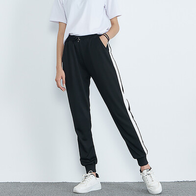 

Womens Mid-Waist Casual Striped Print Sports Pants Harem Pants Jogger Pants