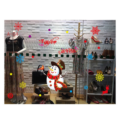 

Tailored Cartoon Snowman Santa Window Sticker Christmas Gift Home Decor Sticker