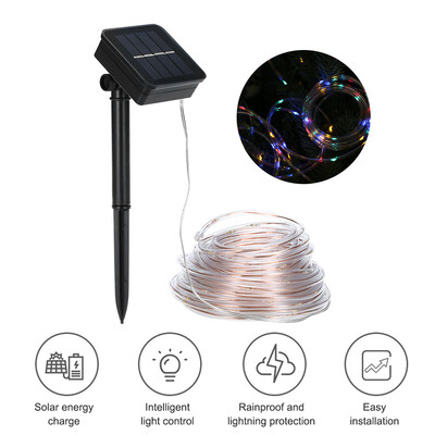 

Solar String Lights 46ft 120 LED Rope Light 8 Modes Multicolor Lights for Party Garden Home Festival Decoration