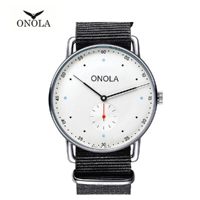 

ONOLA 3806 Men Quartz Watch Leather Nylon Band Fashion Multifunction Wristwatch 3ATM Watches