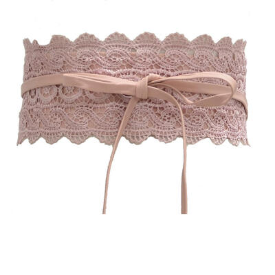 

Fashion Wide Lace Tie-up Women Waistband Dress Party Waist Band Belt Sash Decor