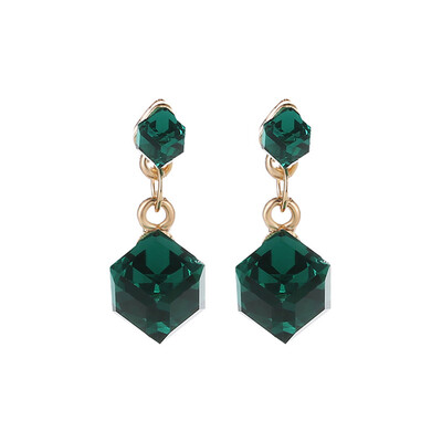 

Water Cube Happy Rubiks Cube Dark Blue Simple Crystal Colour Square Geometric Stud Earrings Magic Colourful Earrings