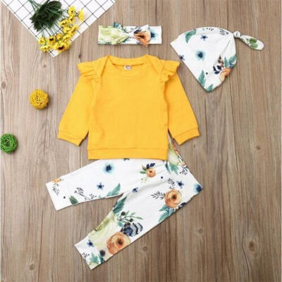

US STOCK Cute Newborn Infant Baby Girls Tops Romper Floral Pants Outfits Clothes