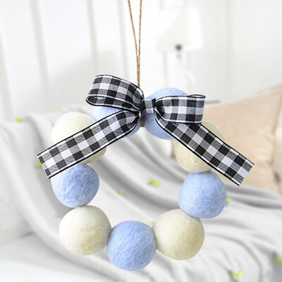 

Siaonvr Wool Mini Wool Ball String Christmas Wreath Ornament