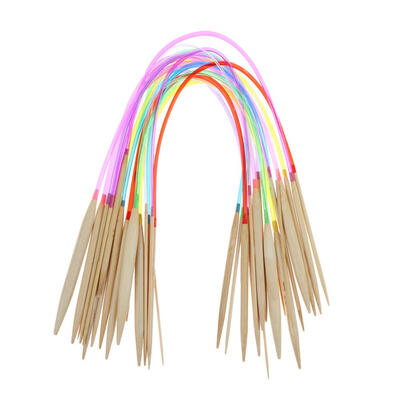

18 pairs of 32 "80cm Multicolor carbonized bamboo knitting needles