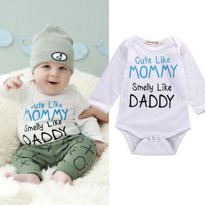 

Infant Baby Boys Girls Newborn MOM DAD Outfit Rompers Jumpsuit Bodysuit Clothes