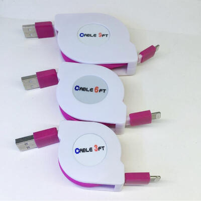 

Retractable Lightning Cable 2A Fast Charge Cord For IPHONE-1m