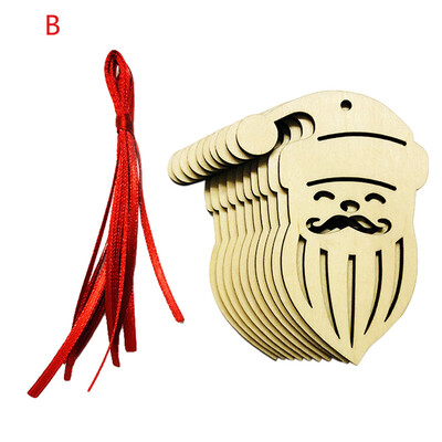 

Tailored 10PC Christmas Wood Chip Tree Ornaments Xmas Hanging Pendant Decoration Gifts