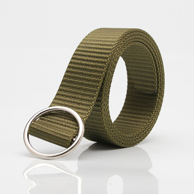 

New Unisex belt fashion high quality Nyon Round ring buckle Men belt solid color Men&Women cowboy pants belt