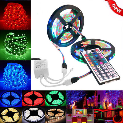 

Gobestart 10M 3528 SMD RGB 600 LED Strip light string tape44 Key IR remote control