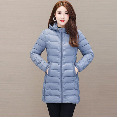

Tailored Fashion Women Outerwear Long Sleeve Zipper Tops Hooded Button Cotton-padded Coat