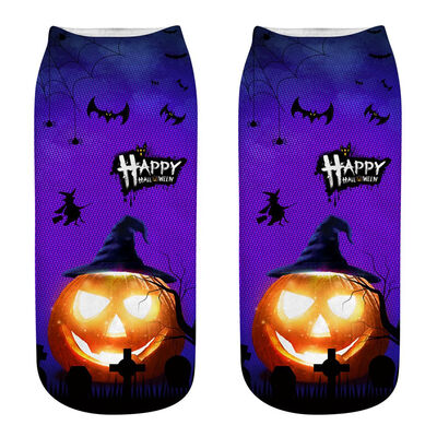 

19 Style New Fashion Halloween Socks 3D Print Unisex Halloween Pattern Print Socks Breathable Stretchy Boat Socks