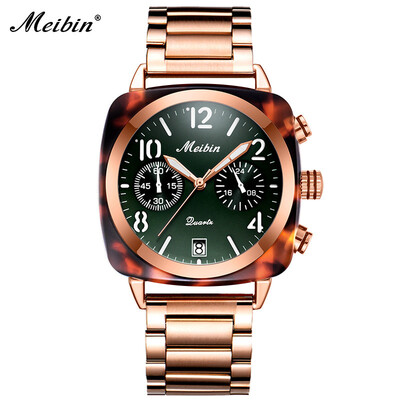 

Meibin luminous watch female waterproof net red shaking sound ladies watch multi-function steel belt trend 2019 new