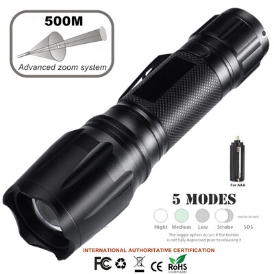 

Saidsome 5 Modes XML-L2 Waterproof Flashlight Outdoor LED Super Bright 18650 Torch Light flashlight lamp