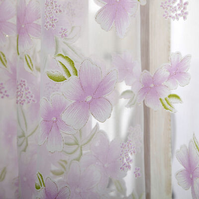 

Fashion Window Curtain Flower Print Divider Tulle Sunflower Pattern Voile Drape Panel Sheer Scarf Valances