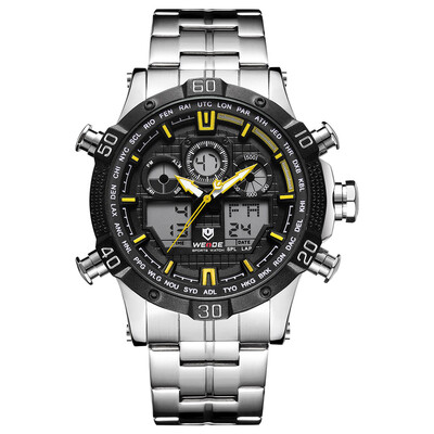 

WEIDE WH6901 Quartz Digital Electronic Watch Dual Time Month Date Week Second Minute Hour Display 3ATM Waterproof Timer Business