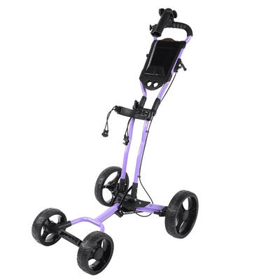 

Greensen Folding 4 Wheel Black Golf Pull Push Cart Trolley Club Umbrella Scorecard Drink Holder