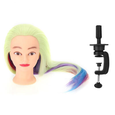 

Greensen Colorful Hair Hairdressing Practice Head Mannequin Styling Training Head Wig with Clamp
