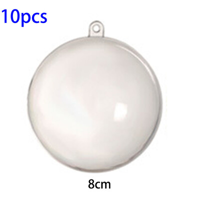 

10xClear Plastic Ball Baubles Fillable Christmas Ornament Hanging Decor Ornament