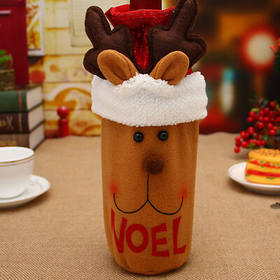 

〖Follure〗Red Wine Bottle Cover Bags Decoration Home Party Santa Claus Christmas