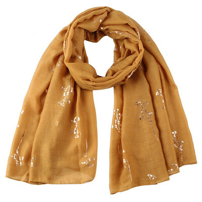 

Gobestart Women Fashion Women Ladies Scarf Leaves Wrap Silk Shawl Travel Scarves