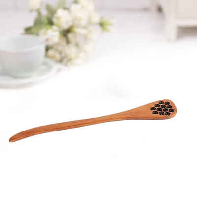 

Bionic Natural Wood Honey Dipper Server Mixing Coffee Healthy Convenient Stick Spoon