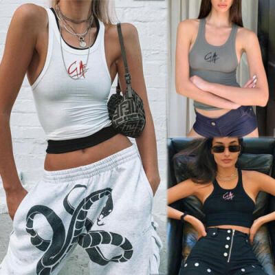 

Fashion Tank Top Sleeveless Sport Crop Top Casual Women Blouse T-Shirt