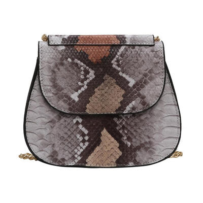 

Girls Snake Print Shoulder Handbags Women Leather Chain Flap Crossbody Bags