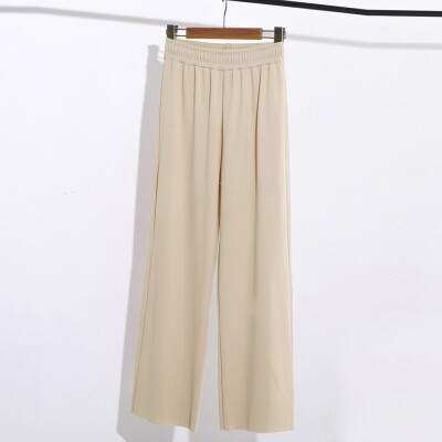 

Fashion Women Leisure High Waist Trousers Loose Pants Pure Color Long Pants