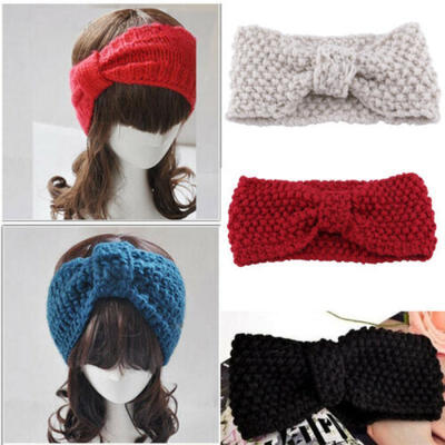 

Women Kids Wide Solid Bow Weave Headband Headwear Hairbands Handmade Hair Hoop